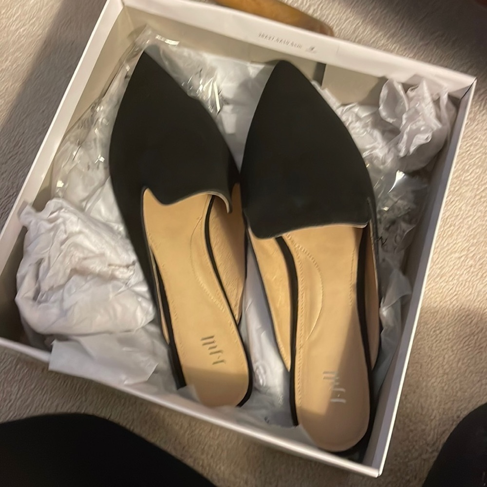 Brand new J.Jill black open back flats. Slides